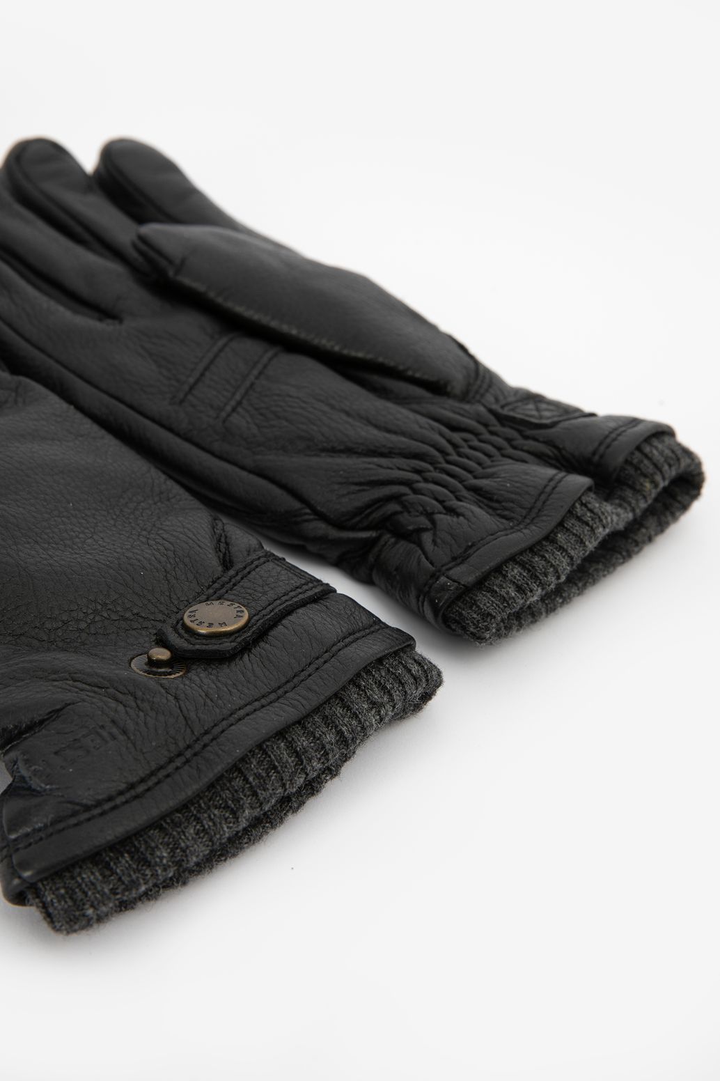 Hestra Gants en cuir - noir