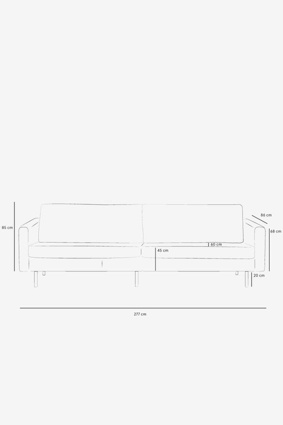 Amsterdam Samtsofa 4-Sitzer - ockergelb