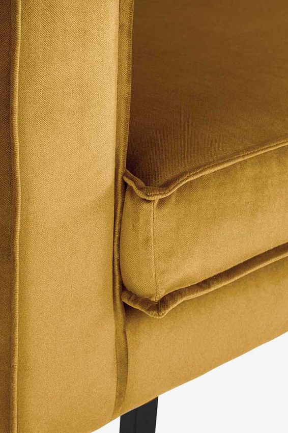 Amsterdam Samtsofa 4-Sitzer - ockergelb