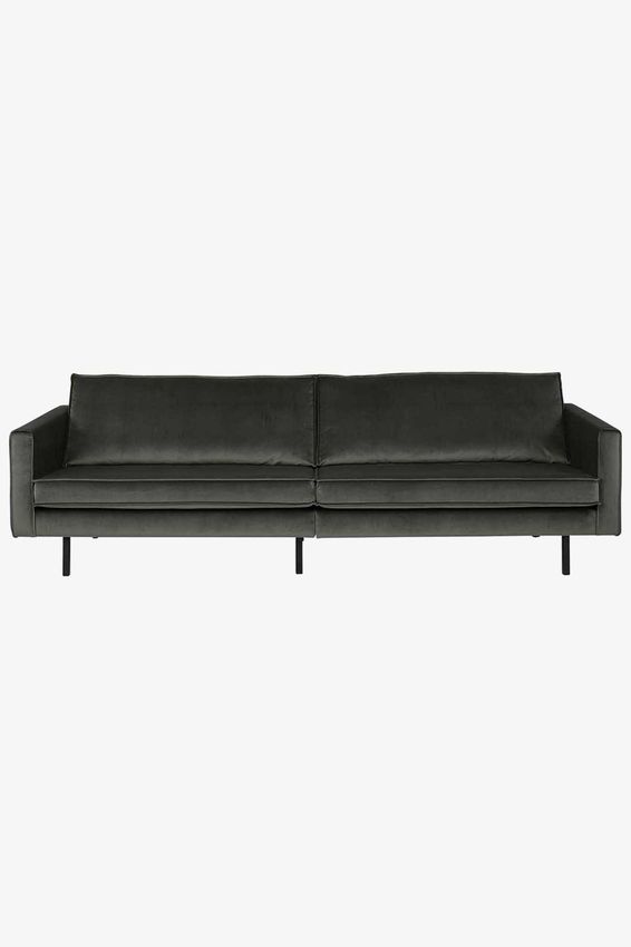 Amsterdam Samtsofa 4-Sitzer - dunkelgrün