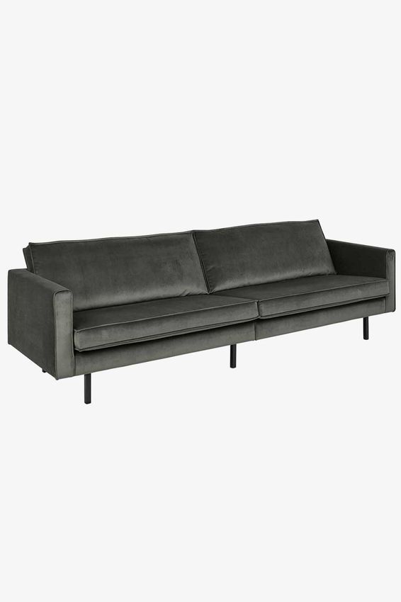 Amsterdam Samtsofa 4-Sitzer - dunkelgrün