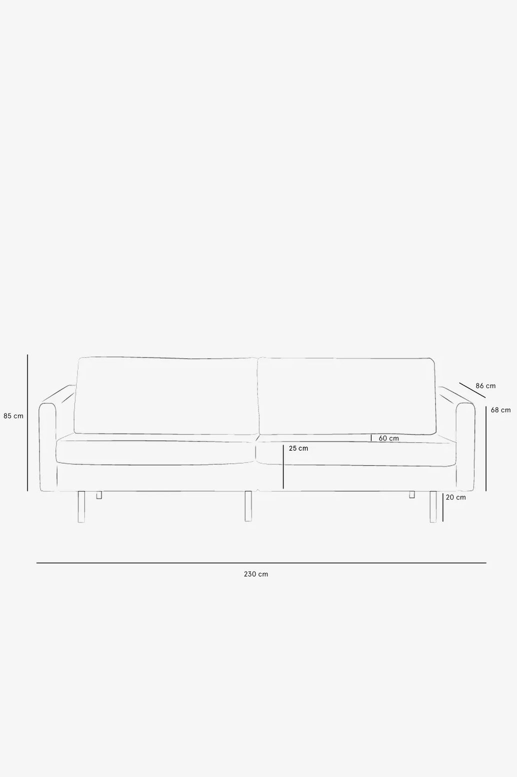 Amsterdam Bouclé-Sofa 3-Sitzer - ecru