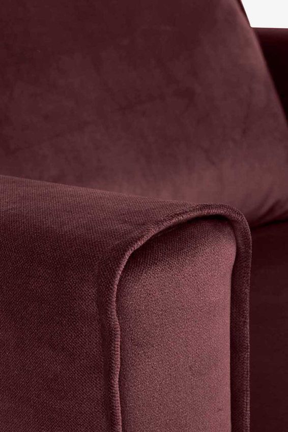 Amsterdam velvet loveseat juke wine red