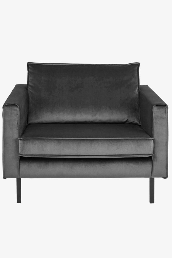 Amsterdam Samt-Loveseat - grau