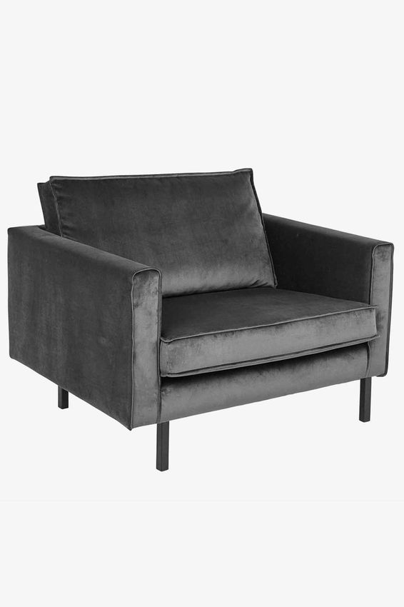 Amsterdam Samt-Loveseat - grau