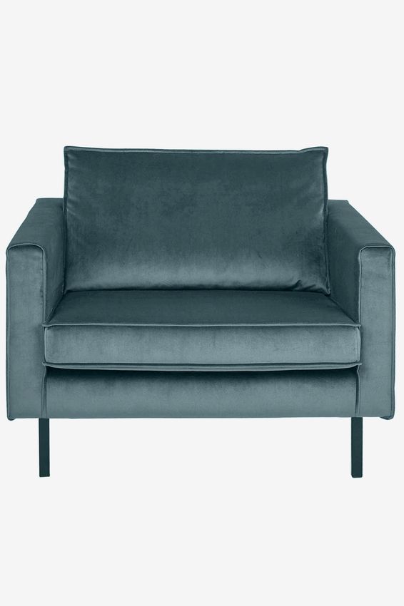 Amsterdam velvet loveseat juke grijs blauw