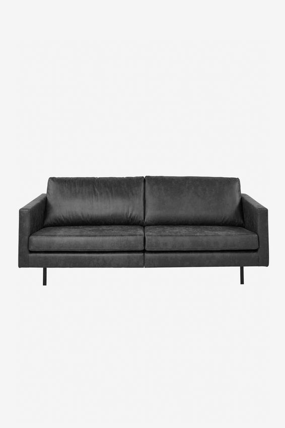 Amsterdam Canapé 2,5 places sobre en cuir écologique - noir