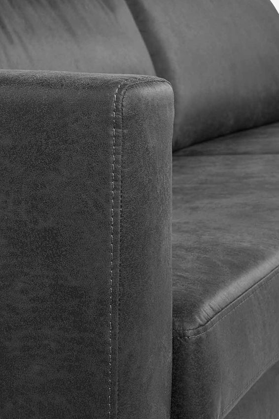 Amsterdam Canapé 2,5 places sobre en cuir écologique - noir