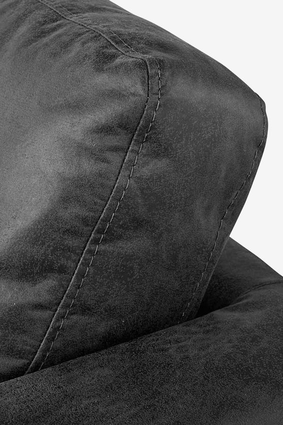 Amsterdam Canapé 2,5 places sobre en cuir écologique - noir