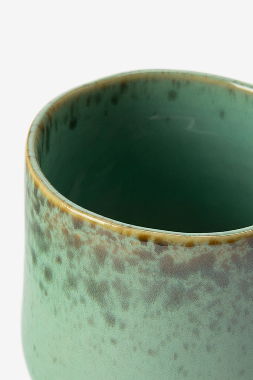 Groene porseleinen mok met oor