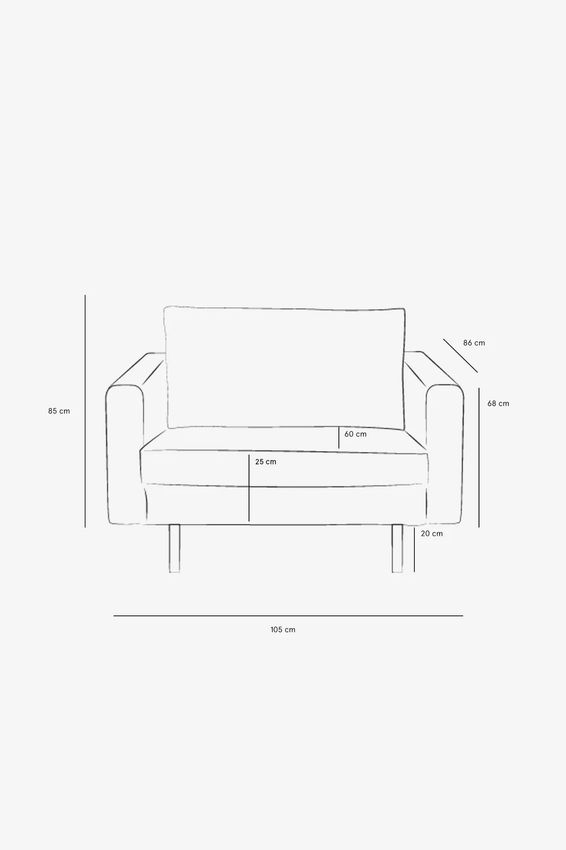 The Duchess Samt-Loveseat - grau