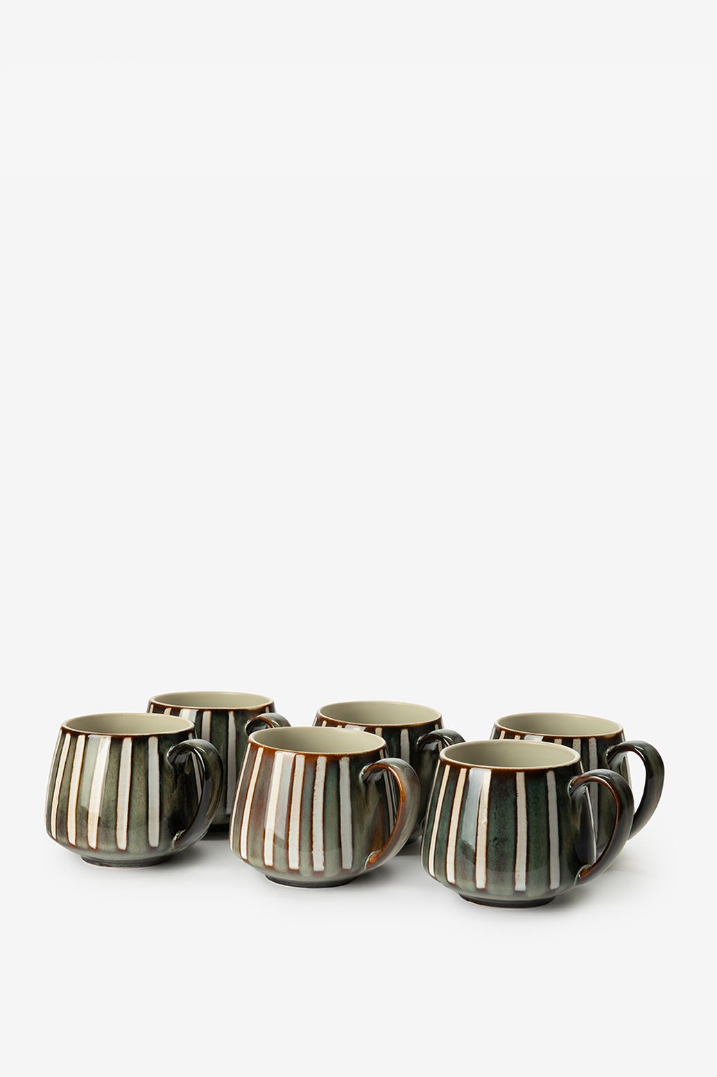 Mugs porcelaine avec anse - vert et bleu