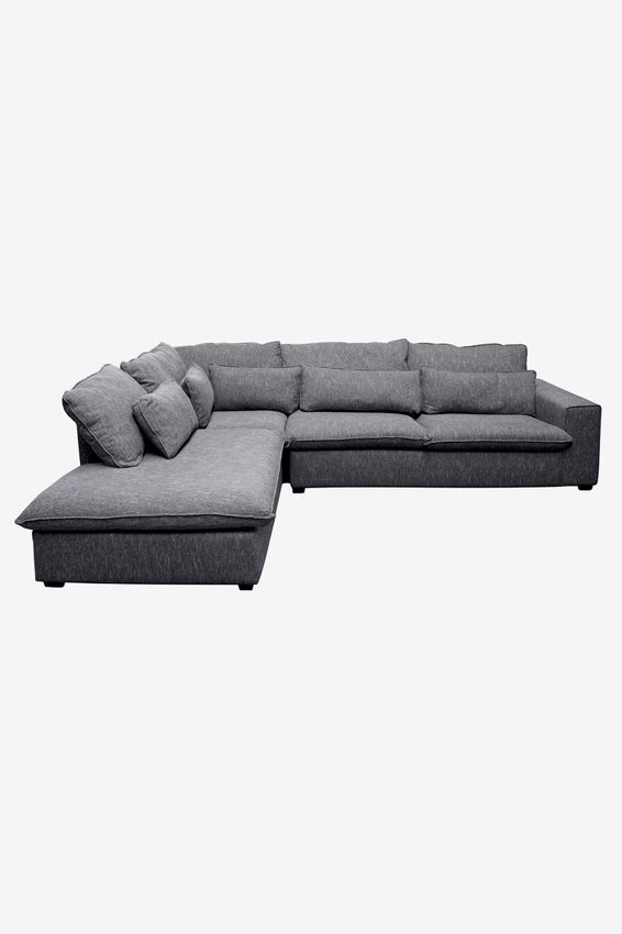 Baron Sofa 3,5-Sitzer Lounge links - dunkelgrau meliert