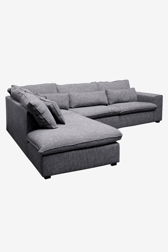 Baron Sofa 3,5-Sitzer Lounge links - dunkelgrau meliert