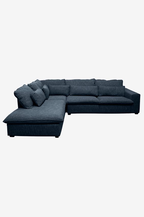 Baron bank 3.5-zits lounge links Unit Donkerblauw Melee