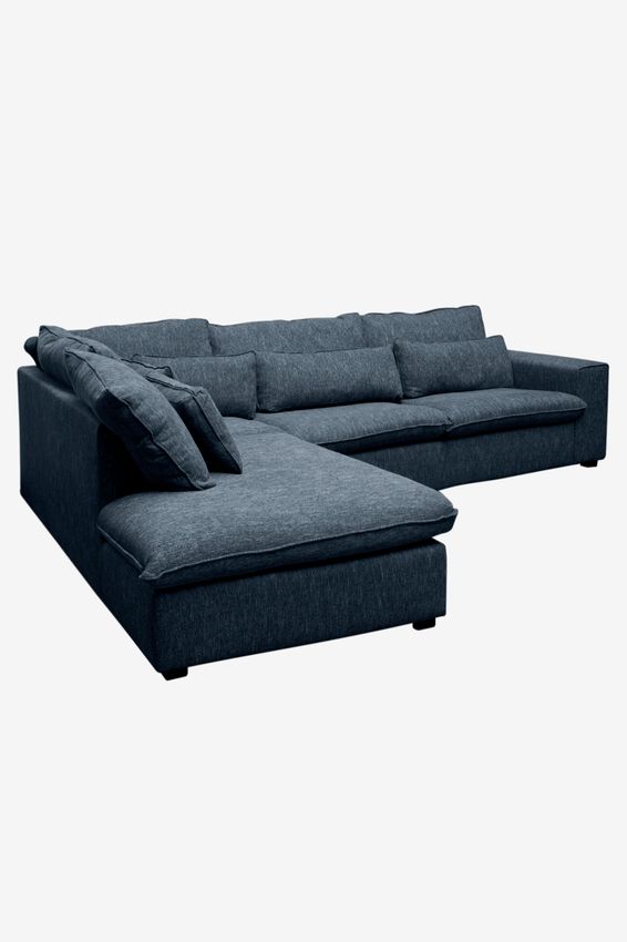 Baron bank 3.5-zits lounge links Unit Donkerblauw Melee