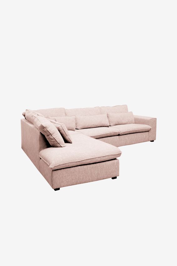 Baron Canapé 3,5 places méridienne gauche - beige/caramel mêlé