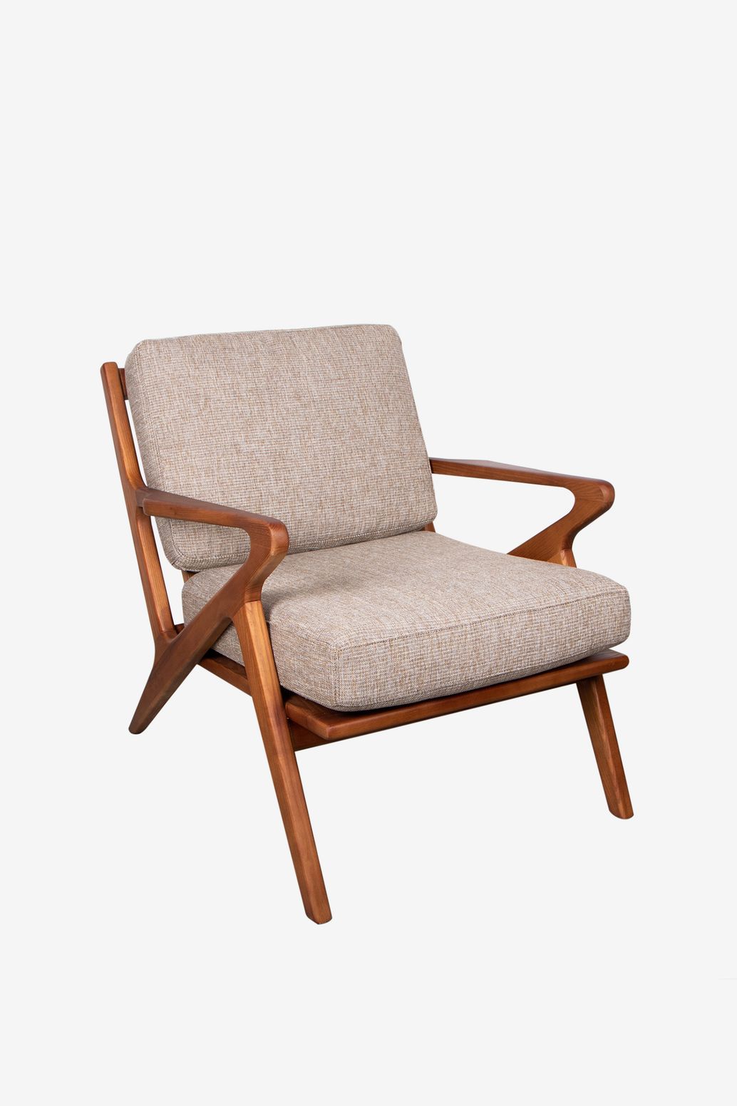 Chaise en bois Mid-Century