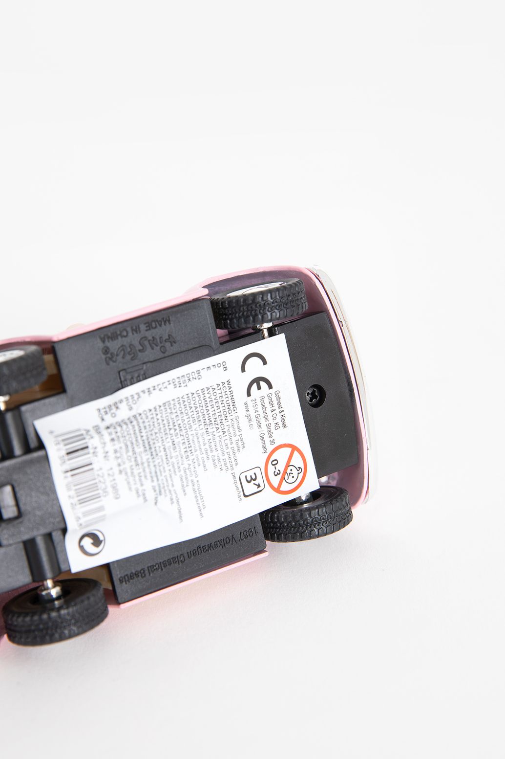 Metalen volkswagen beetle pastel roze