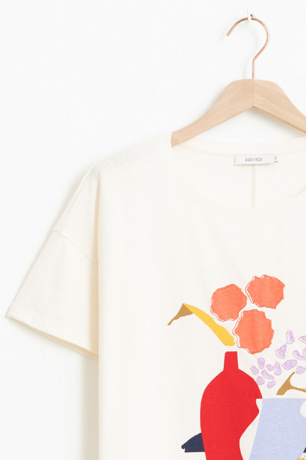 T-Shirt mit Artprint - ecru