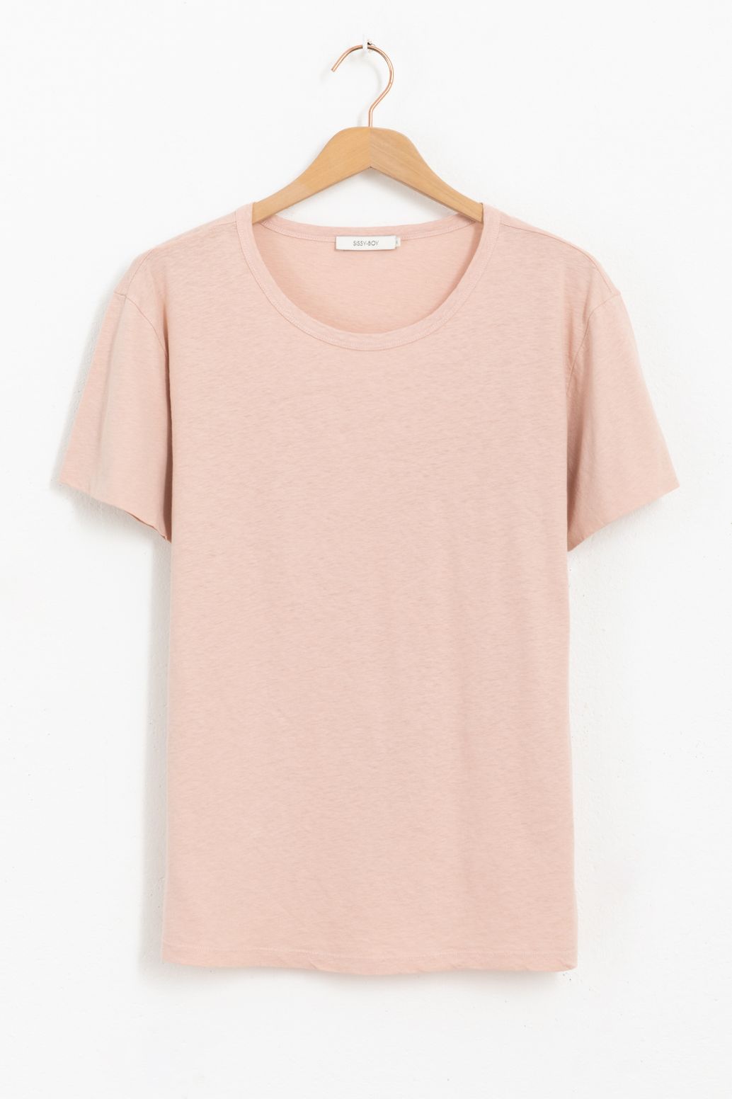 Basic-Shirt mit doppellagigem Ärmel - rosa