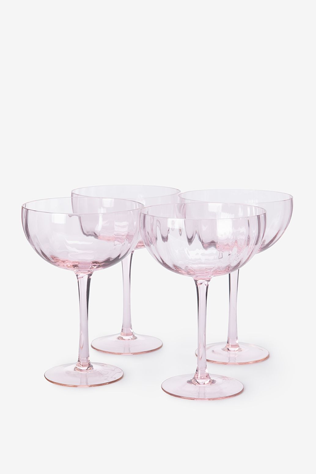 Lichtroze cocktailglazen Scallop