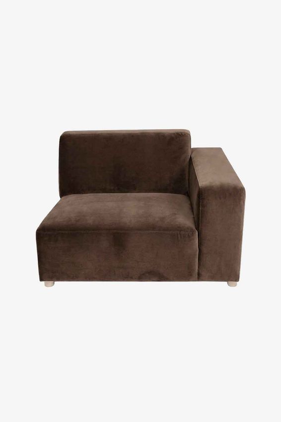 Earl velvet 1.5-zits bank arm rechts Juke Espresso
