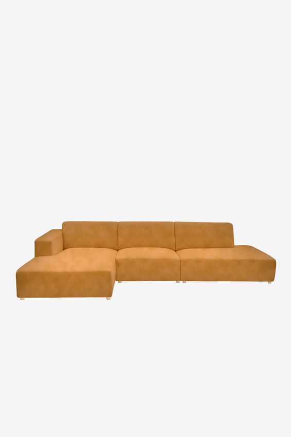 Earl velvet 4-zits bank chaise longue links otto longue rechts Juke oker