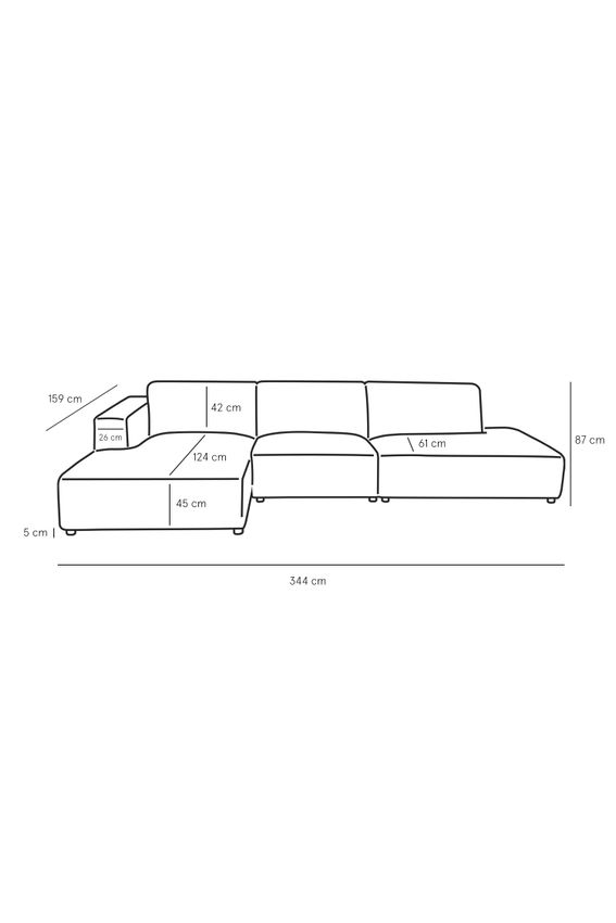 Earl velvet 4-zits bank chaise longue links otto longue rechts Juke oker