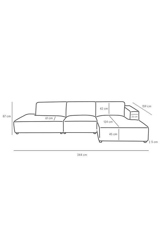 Earl velvet 4-zits bank chaise longue rechts otto longue links Juke antraciet