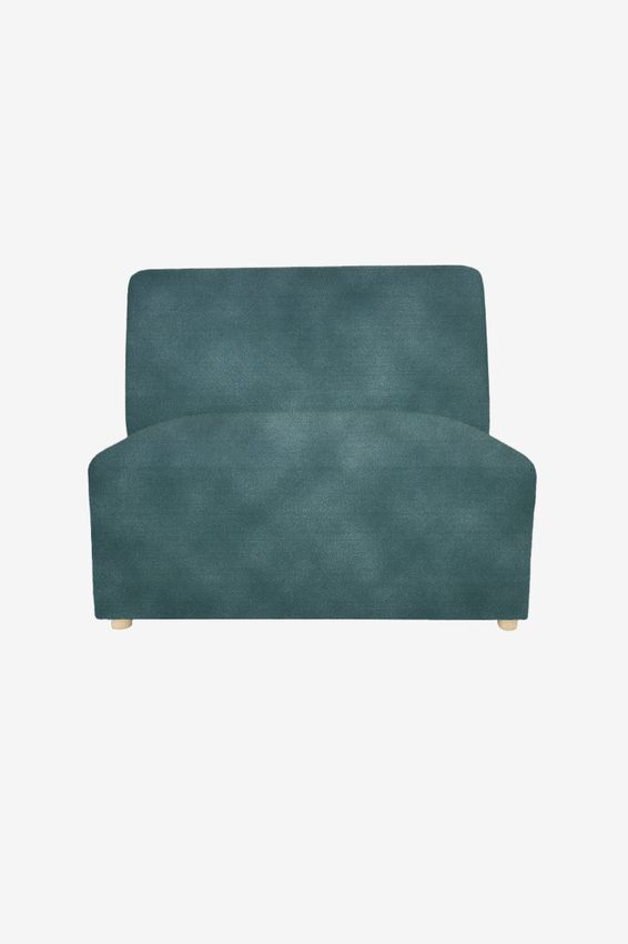 Earl Fauteuil en velours - bleu gris