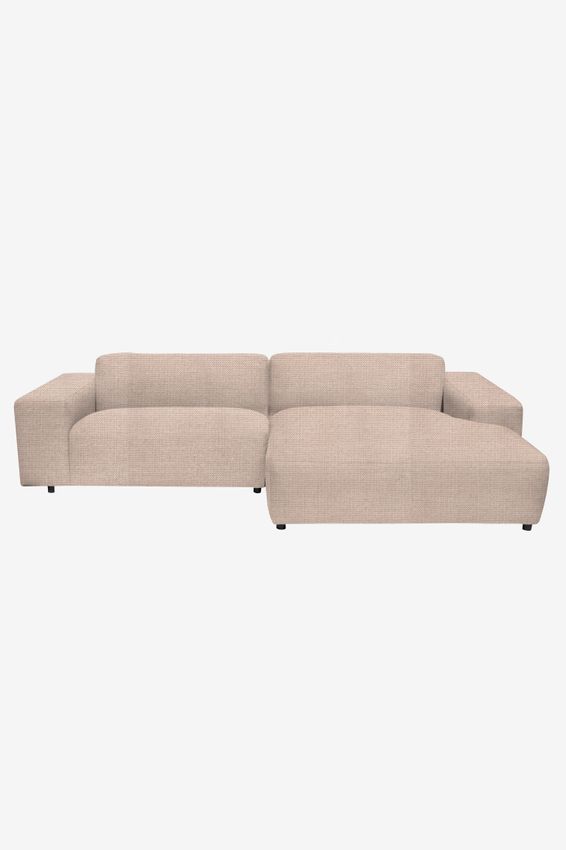 King 3-zits bank chaise longue rechts dentro beige