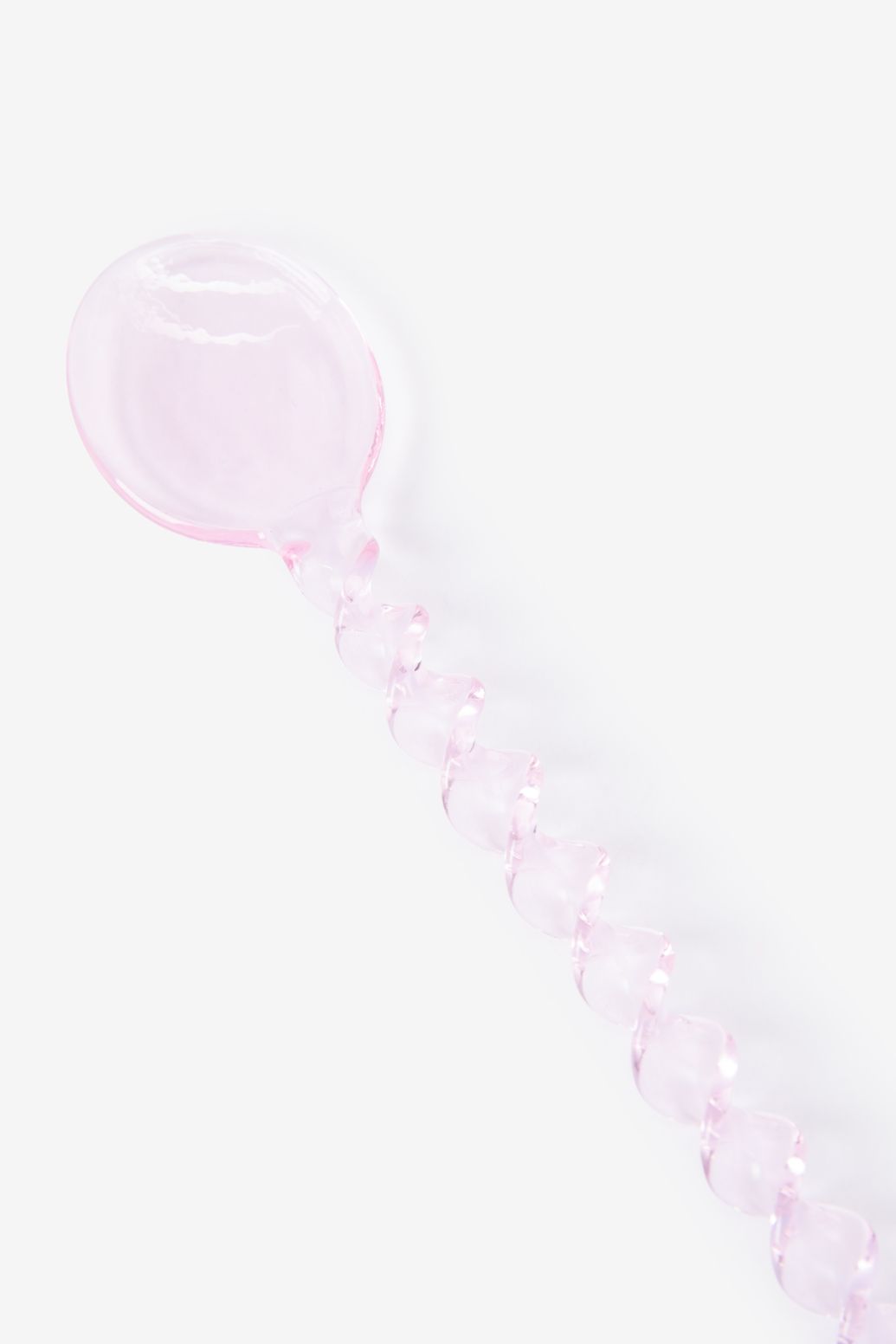 Glaslöffel mit gedrehtem Griff - hellrosa