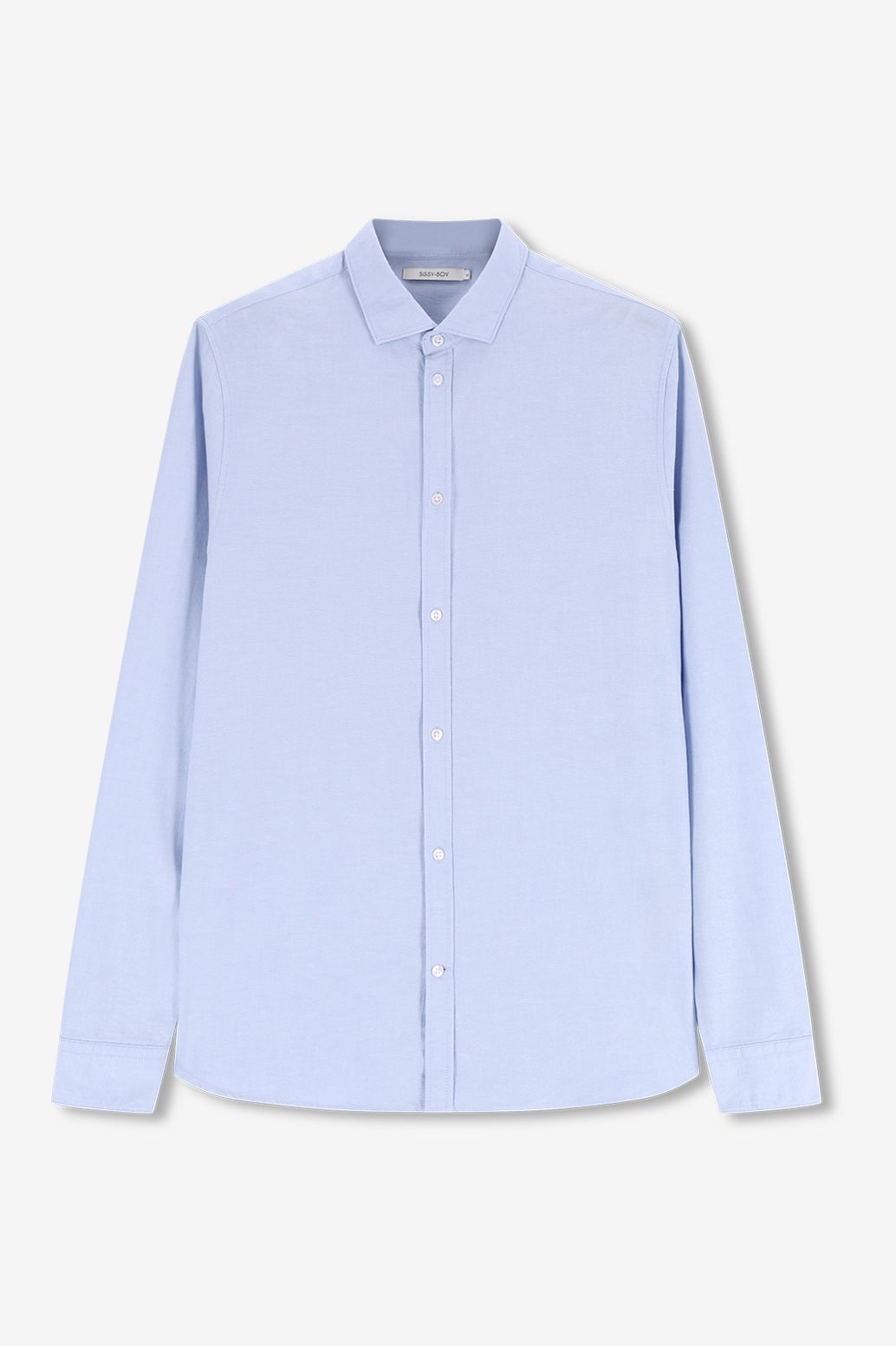 Blauw katoenen Oxford overhemd