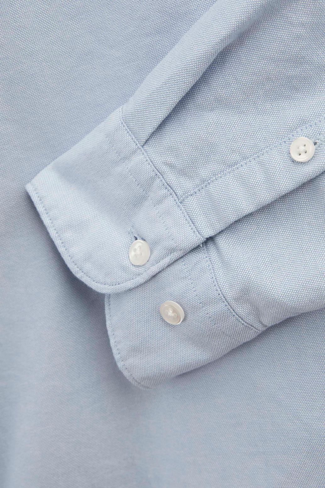 Blauw katoenen Oxford overhemd