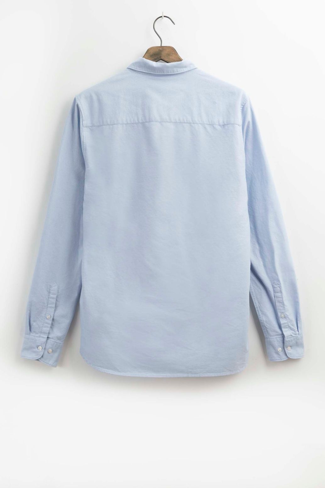 Blauw katoenen Oxford overhemd