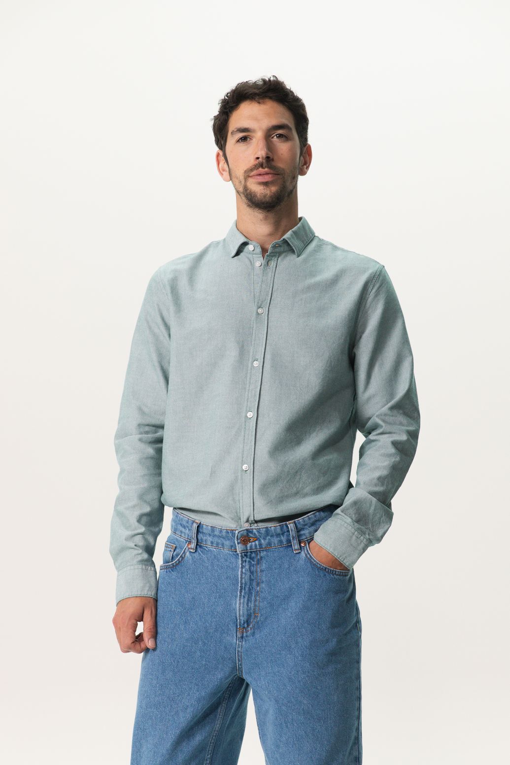 Chemise en coton Oxford - vert