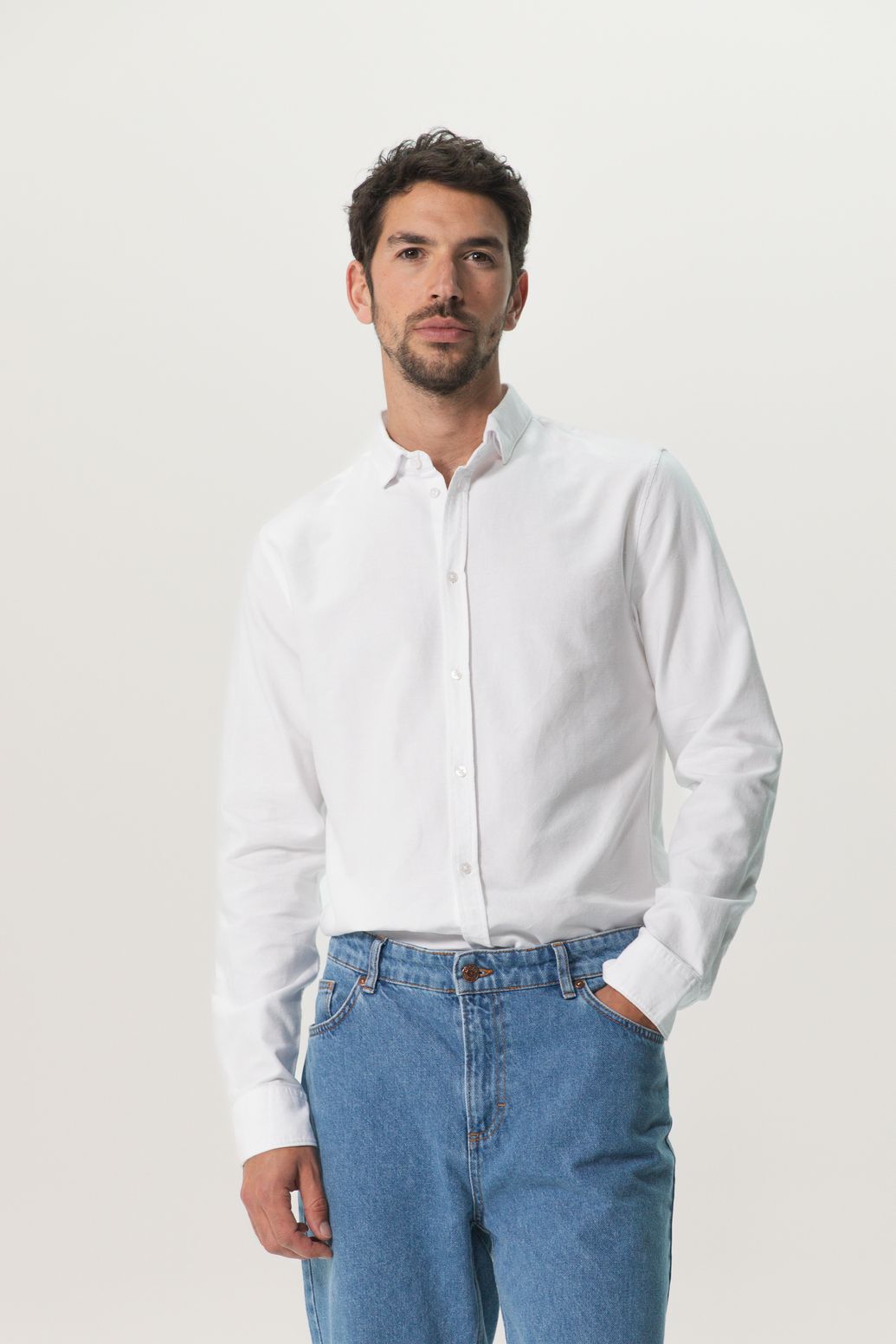 Chemise en coton Oxford - blanc