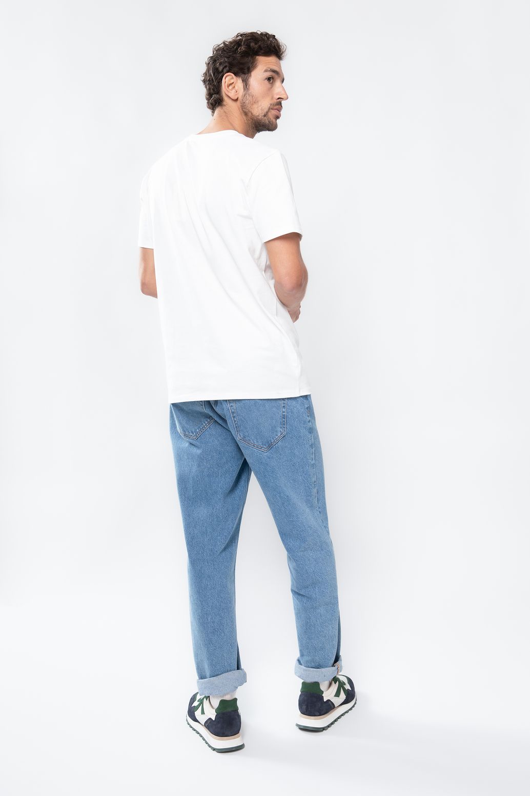 Blauwe loose fit jeans
