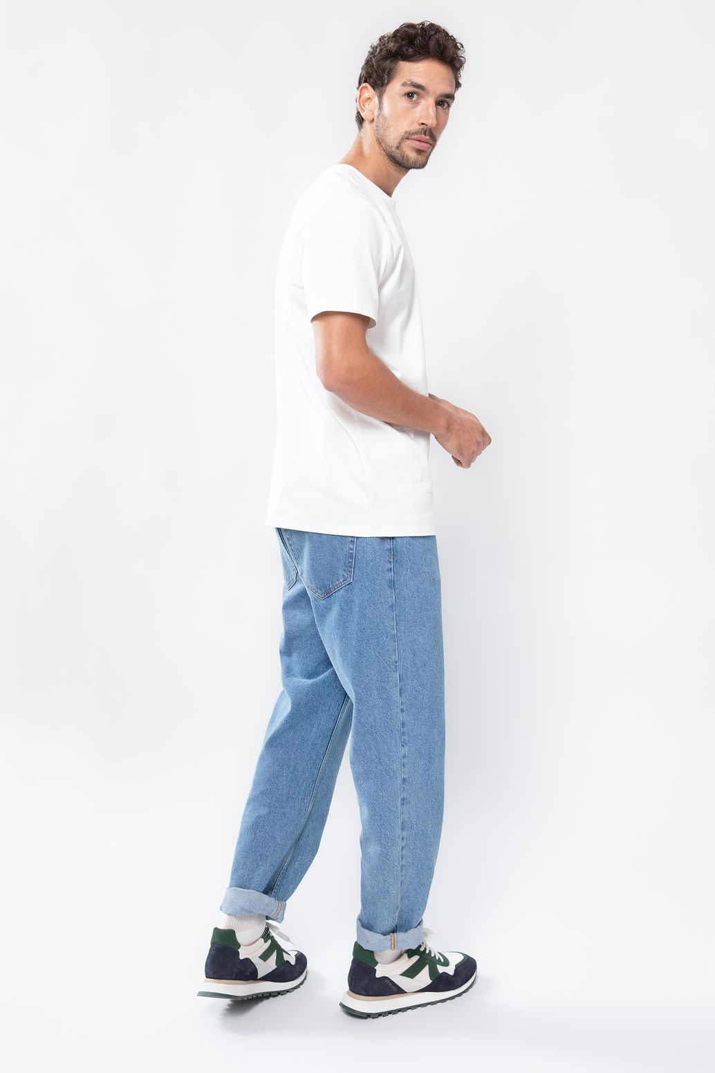 Blauwe loose fit jeans