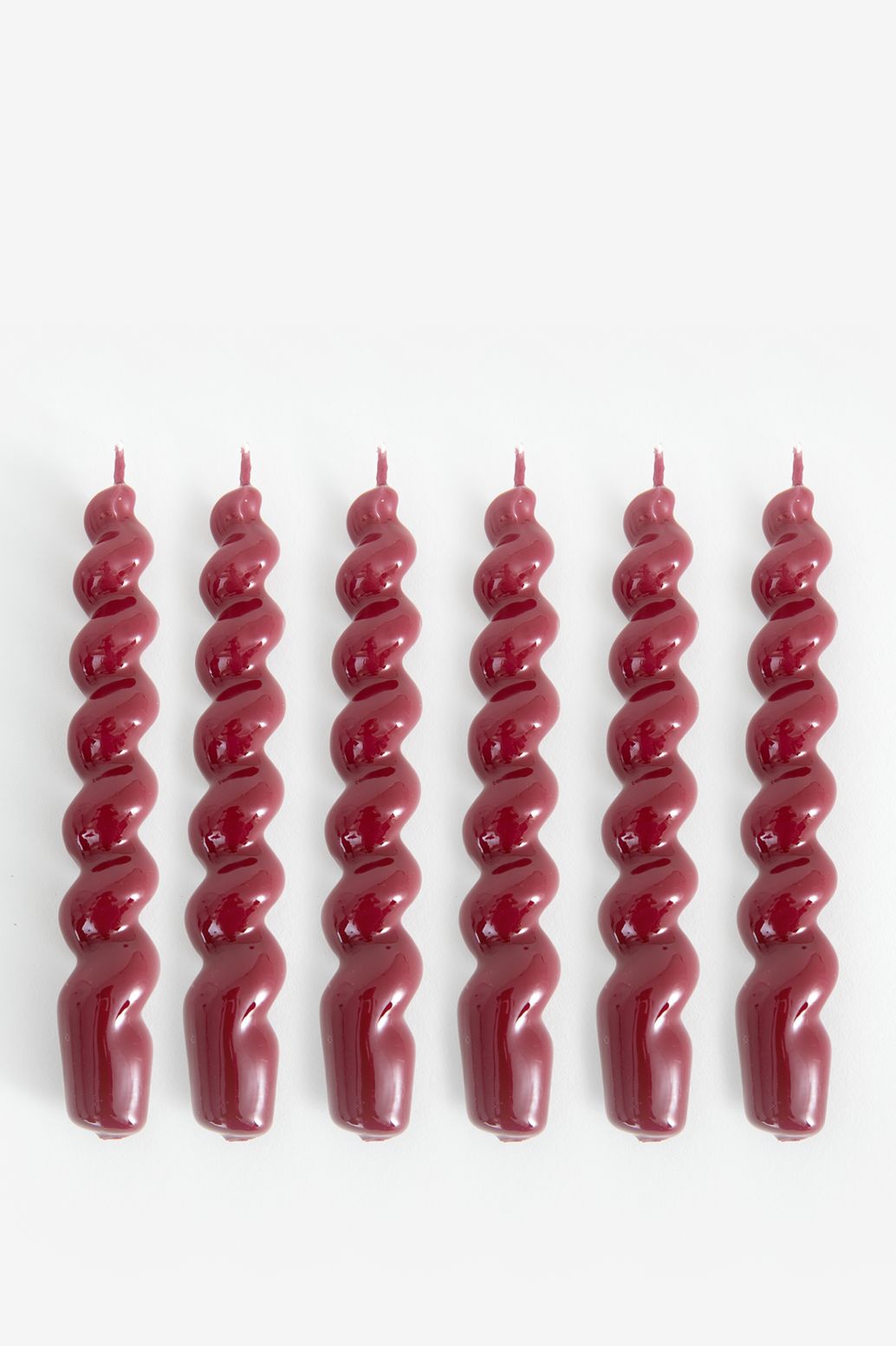 Bordeauxrode draaikaarsen 16cm