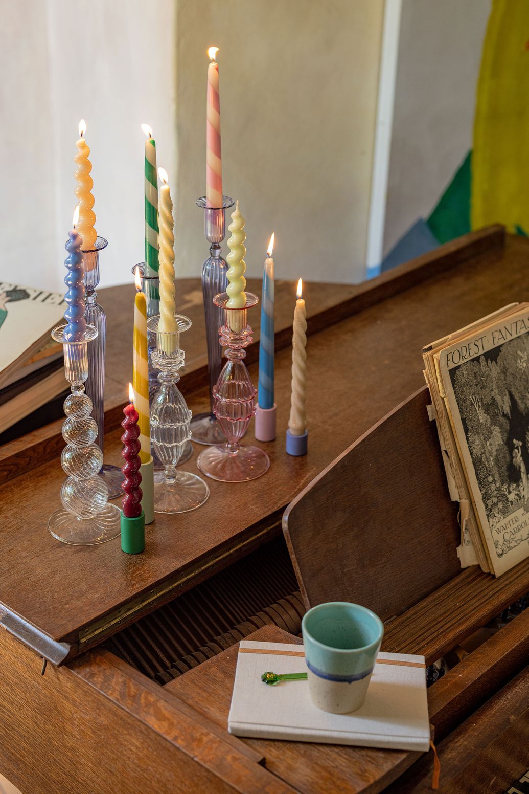 Bordeauxrode draaikaarsen 16cm