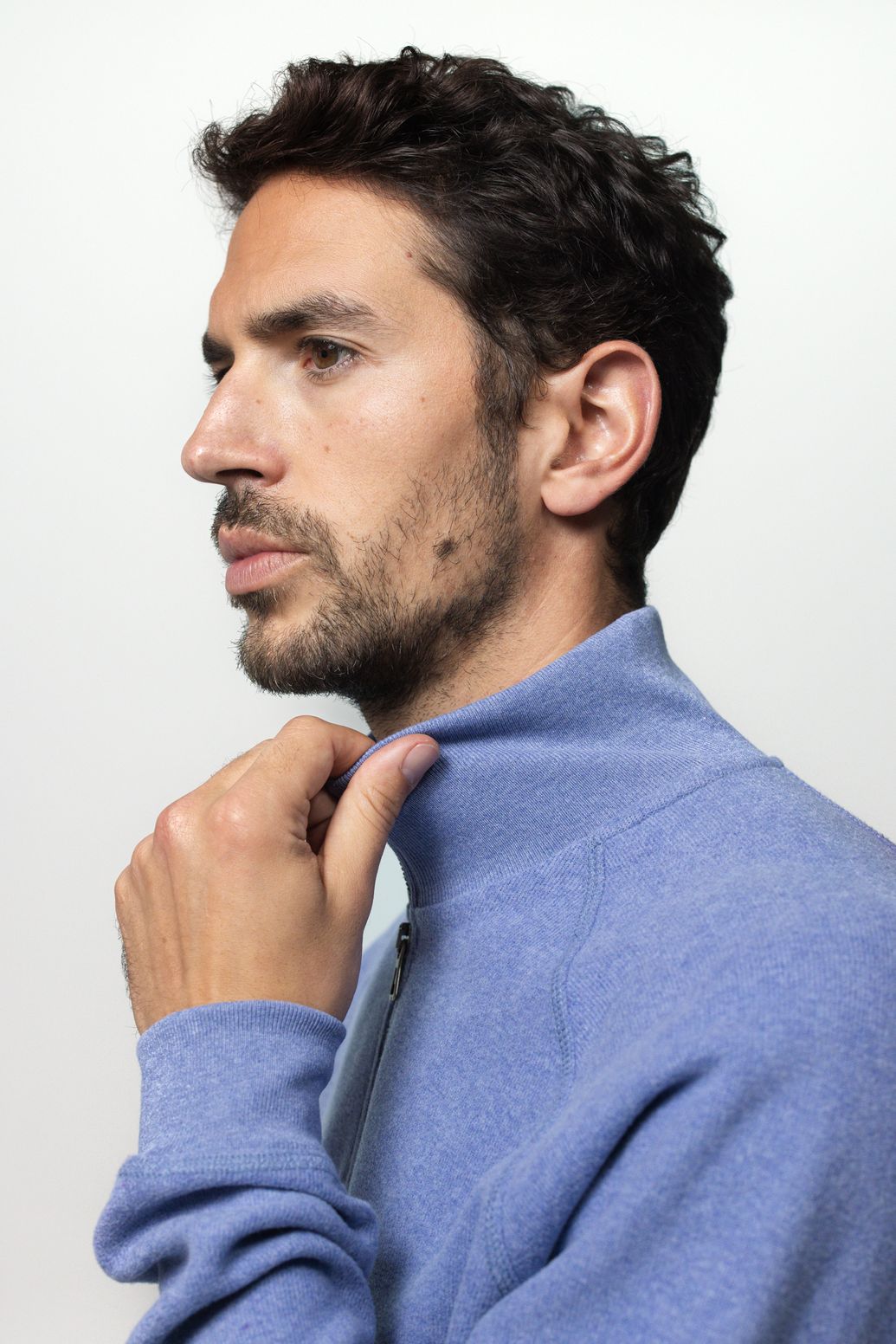 Sweat avec fermeture éclair - bleu