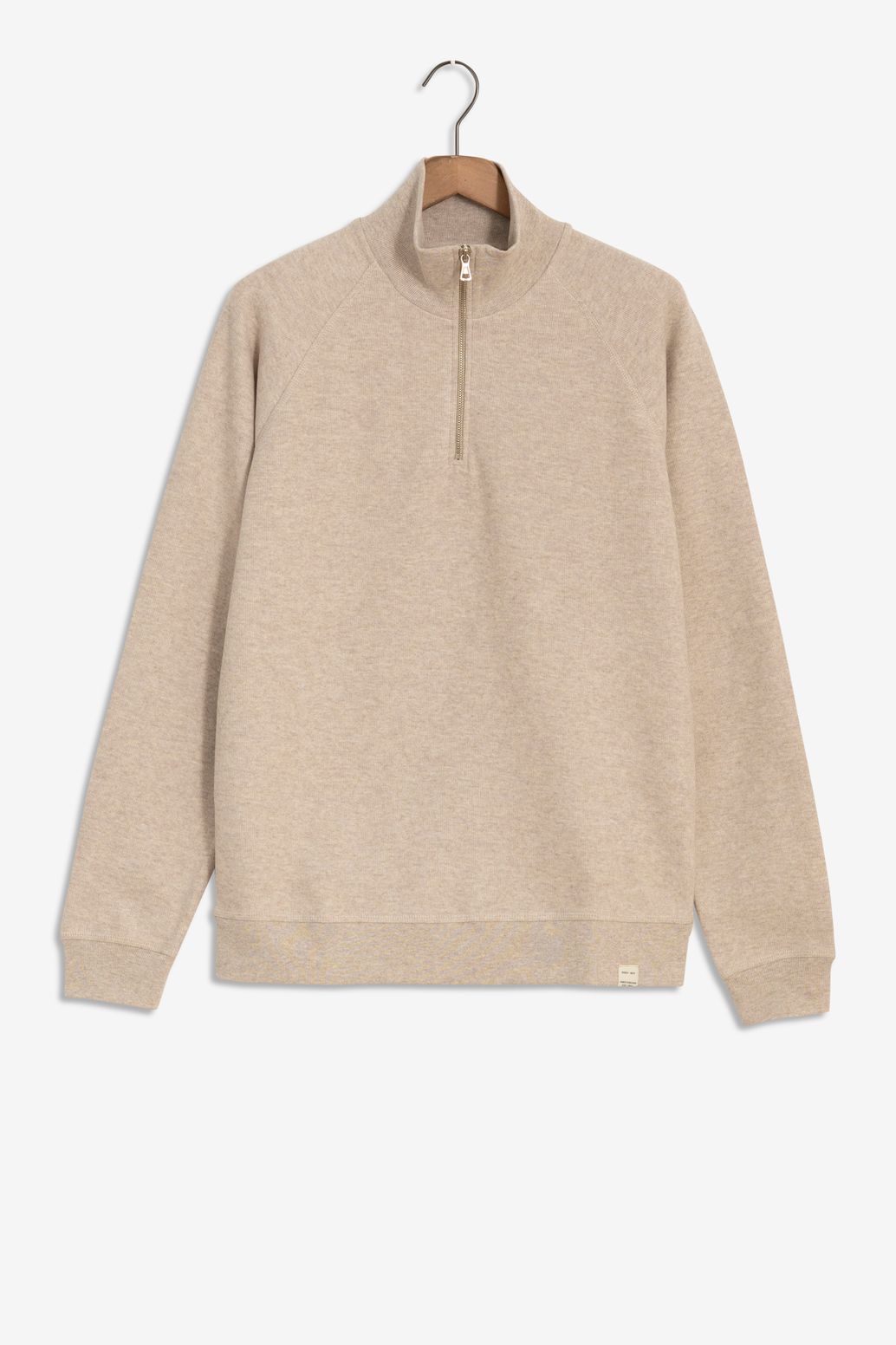 Beige sweater met rits