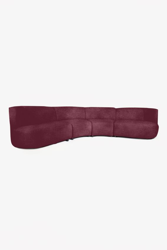 Empress velvet 4-zits bank Juke wine red