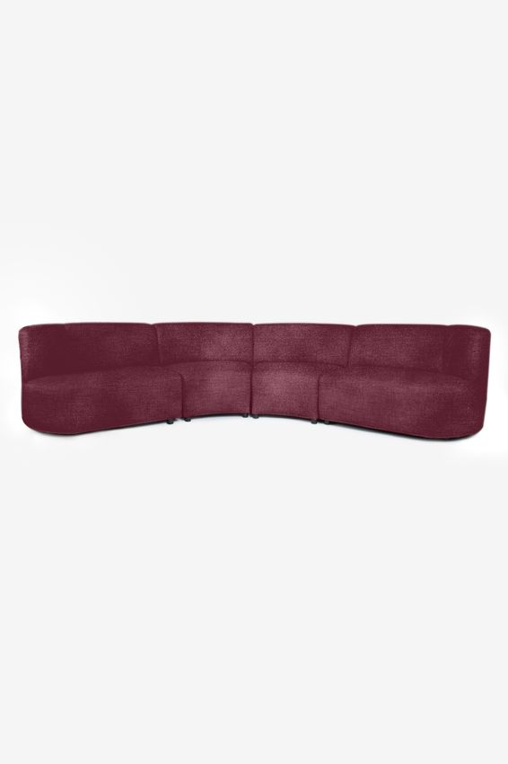 Empress velvet 4-zits bank Juke wine red