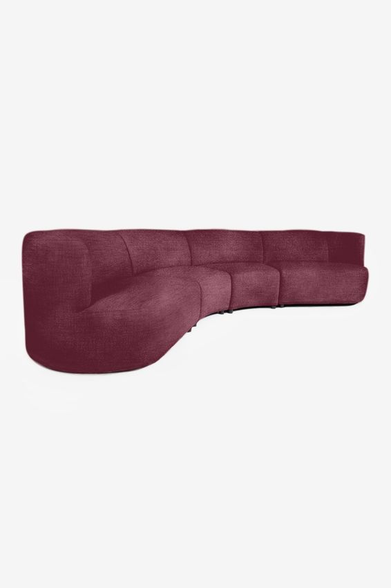 Empress velvet 4-zits bank Juke wine red