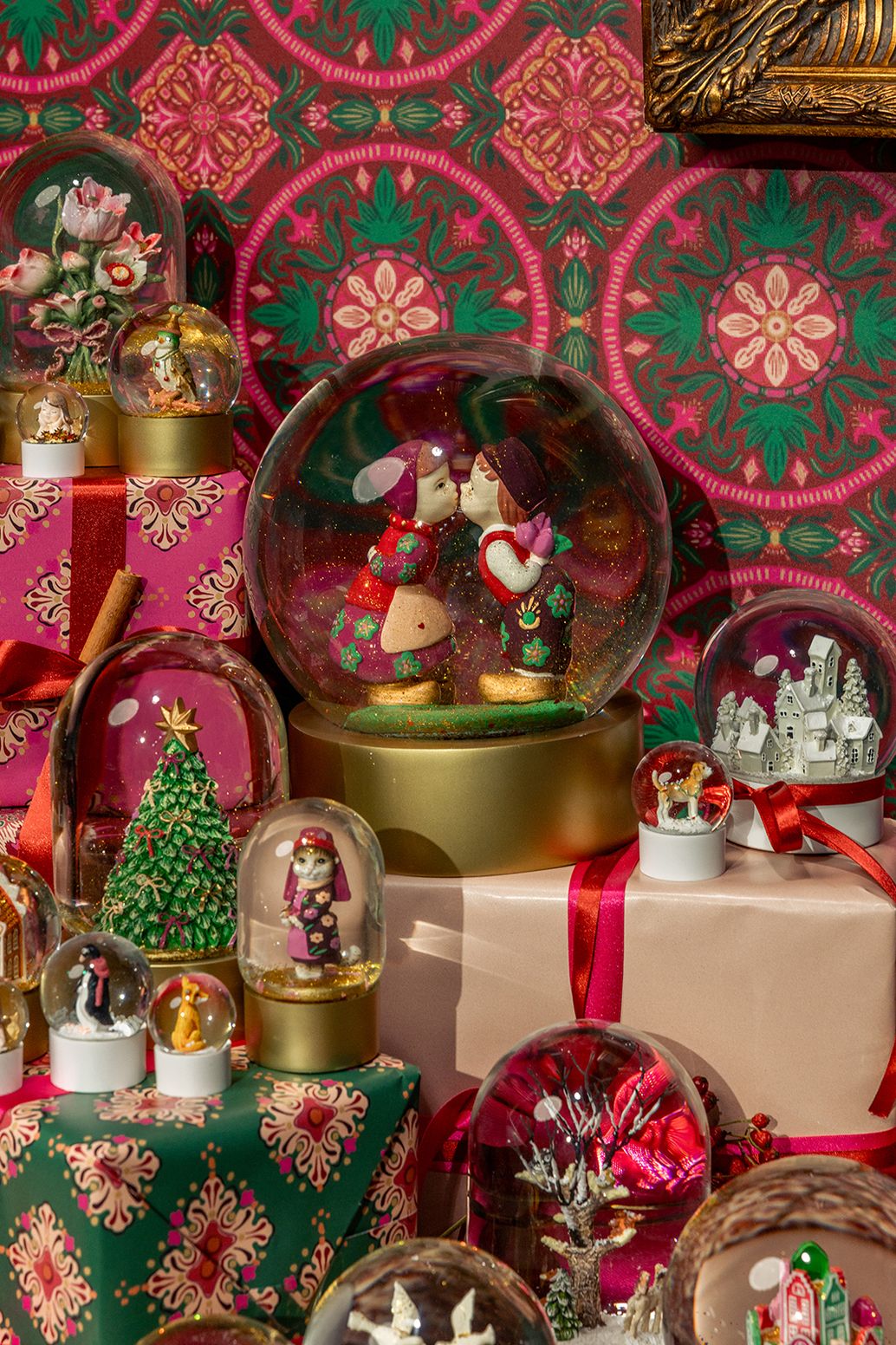 Sneeuwbol met huisjes