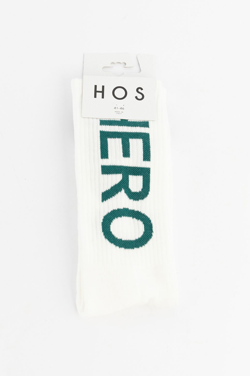 Heroes on Socks witte sokken met groene print