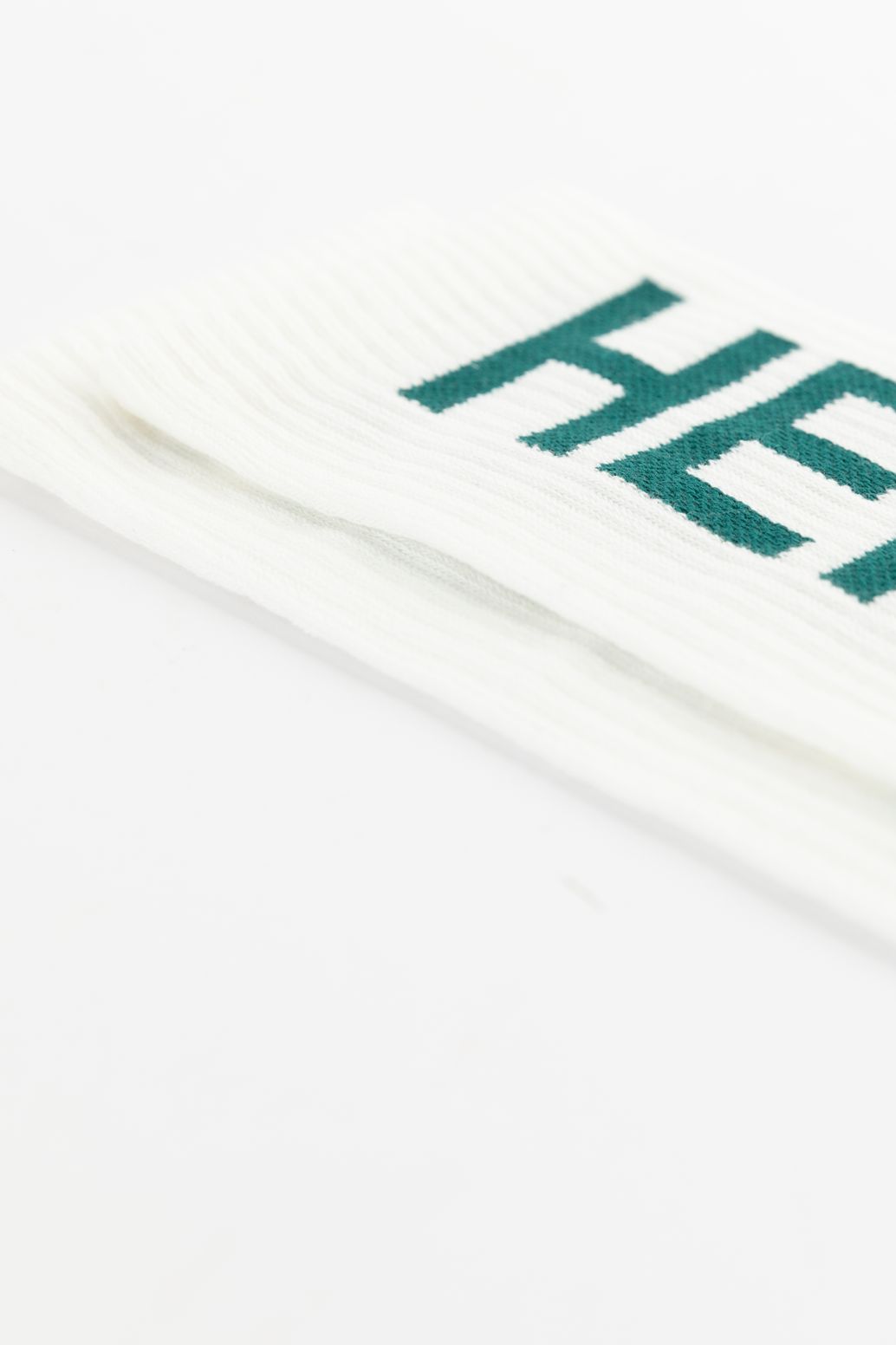 Heroes on Socks witte sokken met groene print